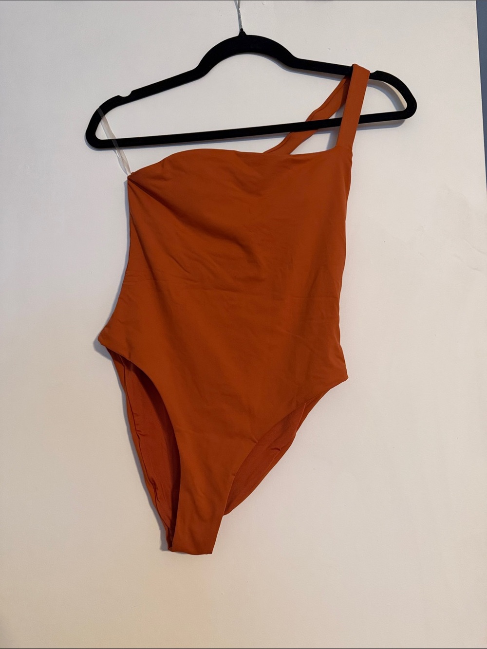 Zara One-Shoulder One-Piece Swimsuit - Rust - NWOT